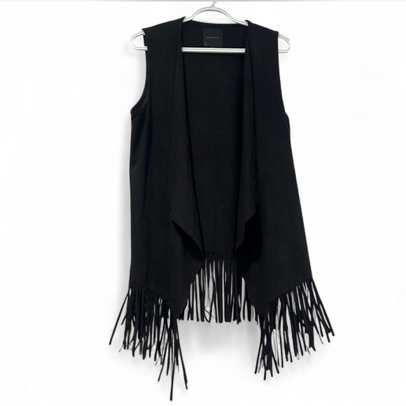Dynamite Jackets & Blazers - Dynamite Black Vest with Fringe